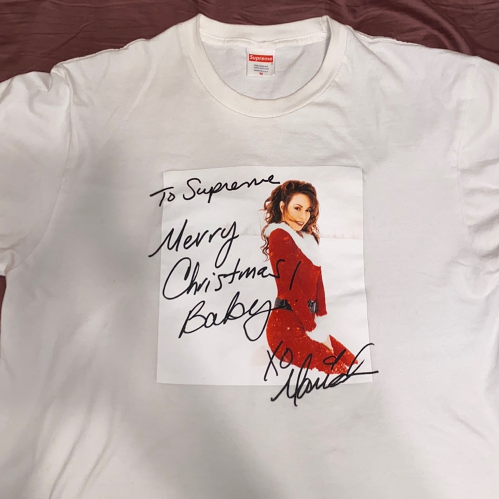USED Mariah Carey Supreme Christmas T Shirt white